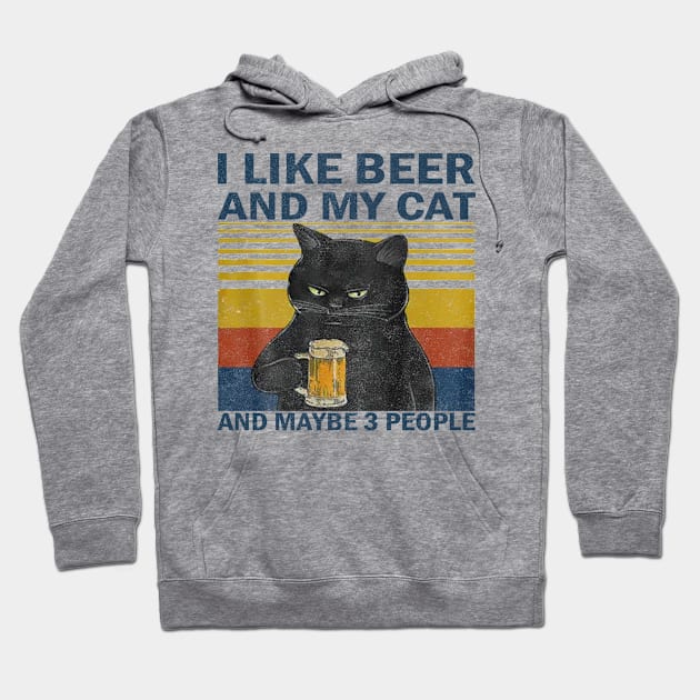 I like beer and my cat and maybe 3 people Hoodie by Veljam